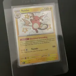 Pokemon Raichu 132/091 SV: Paldean Fates Shiny Rare Holo Card 120 HP English - Image 1