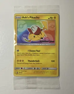 Pokemon TCG - Ash's Pikachu - TCG SM108 2017 Promo Card - (New/Sealed, NM) - Image 1
