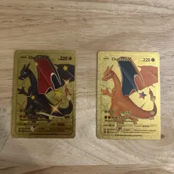 Charizard V Gold Foil Fan Art Pokemon Card 079/073 Lot Of (2) - Image 1