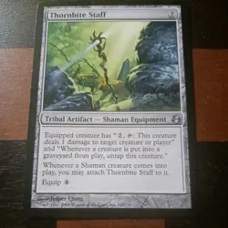 Mtg Thornbite Staff VLP Morningtide Shaman Tribal Magic Card Artifact - Image 2
