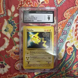 CGC 9 MINT Pikachu # 4 WB Movie WOTC Black Star PROMO Pokemon Card - Image 1