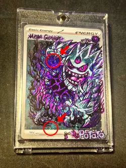 M Gengar EX XY166 XY Holo Hand draw DIY Holo Energy Card 🌀Shadow Ball🌀🫟 - Image 4