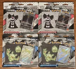 Lot x4 Pokemon White Flare & Black Bolt 3-Pack Tech Sticker Collection (Sealed) - Image 1