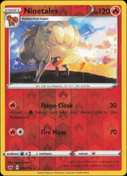 Pokemon - Ninetales #023/202 - SWSH01: Sword & Shield Base Set Reverse Holo - Image 1