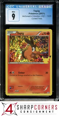 2021 POKEMON MCDONALD'S COLLECTION #13 TEPIG CONFETTI HOLO CGC 9 - Image 1