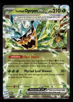 Pokemon TCG: Teal Mask Ogerpon ex - Double Rare SV06: Twilight Masquerade 025/16 - Image 1