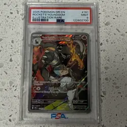 Pokemon Team Rocket's Houndoom Illustration Rare Holo PSA 9 Sv10 191/182 Eng - Image 1