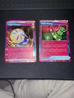 Pokemon Cards, Twilight Masquerade Set Legacy Energy And Unfair Stamp. NM - Image 1