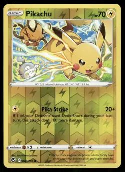 Pikachu 049/195 Common Reverse Holo NM Pokemon SWSH12: Silver Tempest - Image 1