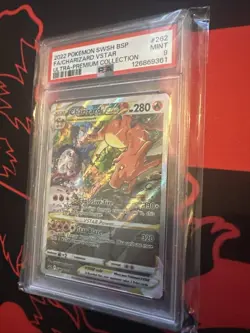 2022 POKEMON SWSH BLACK STAR PROMO #262 FULL ART/CHARIZARD VSTAR PSA 9 Rare - Image 2