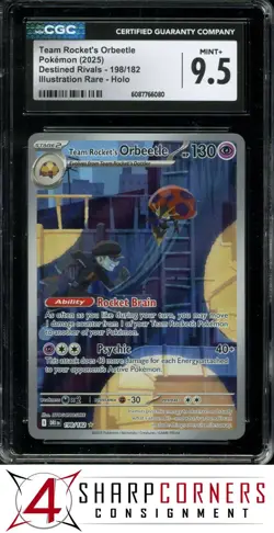 2025 POKEMON DRI-EN ILLUSTRATION RARE IR #198 TEAM ROCKET'S ORBEETLE CGC 9.5 - Image 1