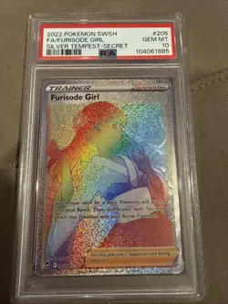 Pokemon Silver Tempest Furisode Girl Rainbow 205/195 PSA 10 - Image 1