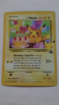 Pokemon Holo Birthday Pikachu Celebrations Collection #24 - Image 1