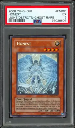 PSA 5 - 2008 YU-GI-OH! LODT-LIGHT OF DESTRUCTION EN001 HONEST GHOST RARE - Image 1