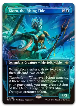 Kiora, the Rising Tide (Borderless) #309 (Foil) (NM) Foundations FDN Magic MTG - Image 1