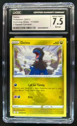 2021 Pokemon SWSH Evolving Skies Deino #113/203 CGC 7.5 - Image 1