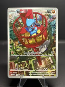 Pokemon TCG Mega Evolutions Riolu Black Star Promo Illustration Rare #10 NM - Image 1