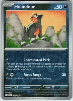 Pokemon Houndour - 131/197 SV03: Obsidian Flames Common Reverse Holo NM - Image 1