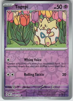 Pokemon Togepi 083/197 SV03: Obsidian Flames Common Reverse Holo NM - Image 1