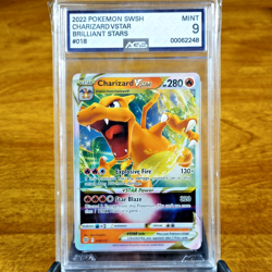 Pokemon SWSH Brilliant Stars Charizard VSTAR 018/172 AGS Mint 9 Holo 2022 62248 - Image 1