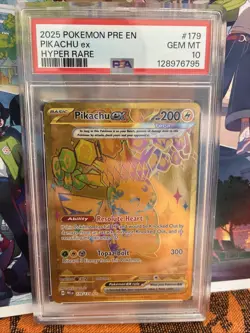 Pokemon Pikachu TCG Prismatic Evolutions-Pikachu EX Hyper Rare PSA 10 - Image 1