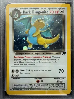 Pokemon 2000 Team Rocket Dark Dragonite Holo Rare 5/82 PSA 8 NM-MT Near Mint - Image 2