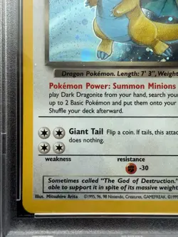 Pokemon 2000 Team Rocket Dark Dragonite Holo Rare 5/82 PSA 8 NM-MT Near Mint - Image 5