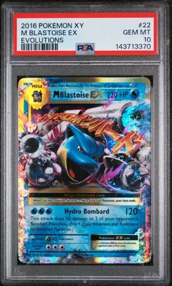 2016 Pokemon Xy Evolutions M Blastoise EX Evolutions PSA 10 #22 - Image 1