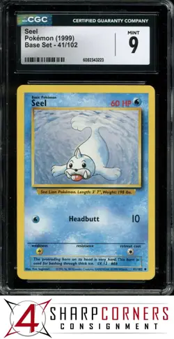 1999 POKEMON BASE SET #41 SEEL CGC 9 - Image 1