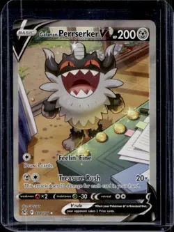 2022 Pokemon SWSH Lost Origin Galarian Perrserker V #184/196 - Image 1