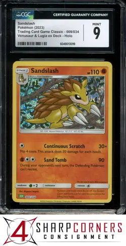 2023 POKEMON TCG CLASSIC VENUSAUR & LUGIA EX DECK #009 SANDSLASH HOLO CGC 9 - Image 1