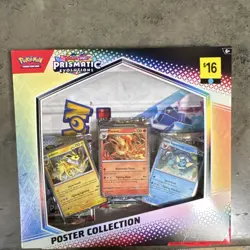 Pokemon TCG Prismatic Evolutions Poster Collection Box Flareon Vaporeon Jolteon - Image 1