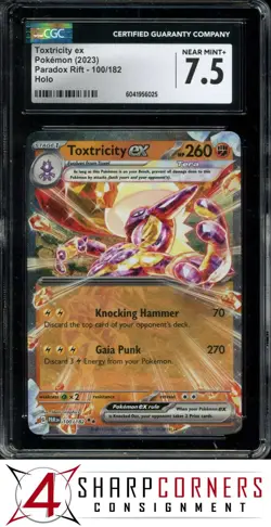 2023 POKEMON PAR EN-PARADOX RIFT #100 TOXTRICITY EX HOLO CGC 7.5 - Image 1