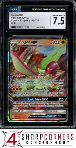 2019 POKEMON SUN & MOON COSMIC ECLIPSE #110 FLYGON GX HOLO CGC 7.5 - Image 1