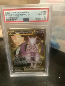Pokemon Team Rocket's Mewtwo ex Sv10 Destined Rivals Hyper Rare Holo PSA 10 - Image 1
