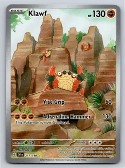 Klawf Illustration Rare SV01: Scarlet & Violet Base Set 217/198 NM Pokemon TCG - Image 1