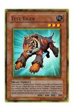 Yugioh- 1X Test Tiger - Ultra Rare - Limited - GLD2-EN029 - Near Mint - Image 1