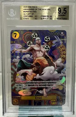 Bandai Enel OP05-100 SP Foil Alt Art Beckett 9.5 Awakening of the New Era - Image 1