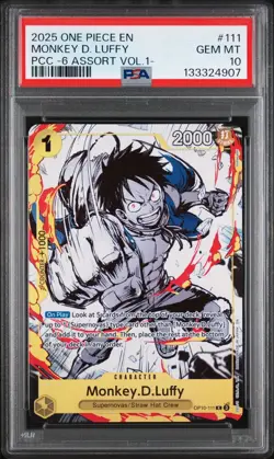 2025 ONE PIECE OP10-111 PREMIUM CARD COLLECTION VOL 1 MONKEY D LUFFY PSA 10 - Image 1