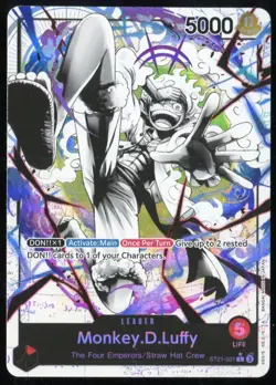 Monkey D. Luffy One Piece ST21-001 Gear 5 Starter Deck EX 2025 Alternate Art NM - Image 1
