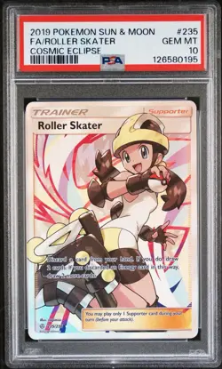 Pokemon Roller Skater Holo Card Cosmic Eclipse 235/236 Full Art PSA 10 - Image 1