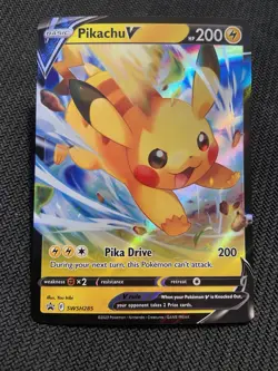 Pokemon TCG Pikachu V SWSH Black Star Promo SWSH285 Holo Promo Card - Image 1