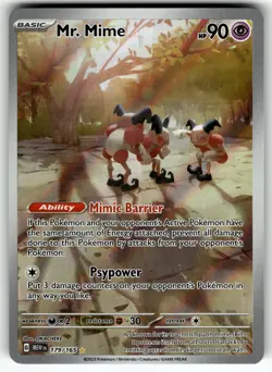 Mr. Mime 179/165 SV: Scarlet & Violet 151 NM Pokemon Card TCG - Image 1