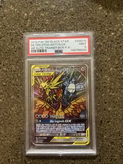 Moltres/Zapdos/Articuno Stain Glass Sun And Moon Promo PSA 9 Graded Pokemon Card - Image 1