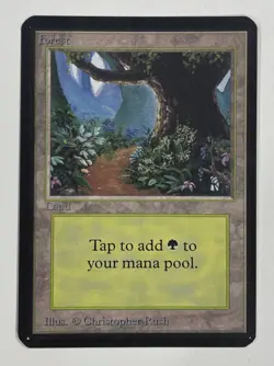 Forest (B) Alpha LP Light Play MTG Magic The Gathering 1.1 - Image 1