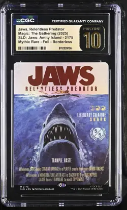 JAWS, RELENTLESS PREDATOR Secret Lair Foil Mythic CGC Pristine 10 MTG - Image 1