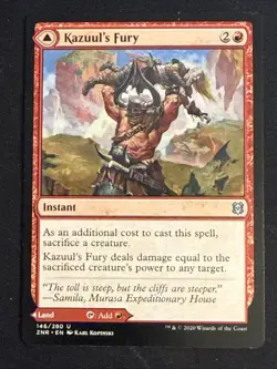 1x Kazuul's Fury / Kazuul's Cliffs (146) Zendikar Rising LP MTG Magic x1 MKE - Image 1