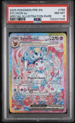 Pokemon TCG Sylveon ex Special Illustration Rare 156/131 Holo PSA 8 NEW SLAB - Image 1