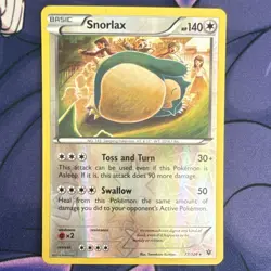Pokemon Snorlax 77/124 Fates Collide Reverse Holo Rare Basic 140 HP 50 ATK - Image 1