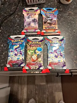 LOT OF 5 SEALED Pokemon TCG Scarlet and Violet Booster Packs Obsidian Paldea - Image 1